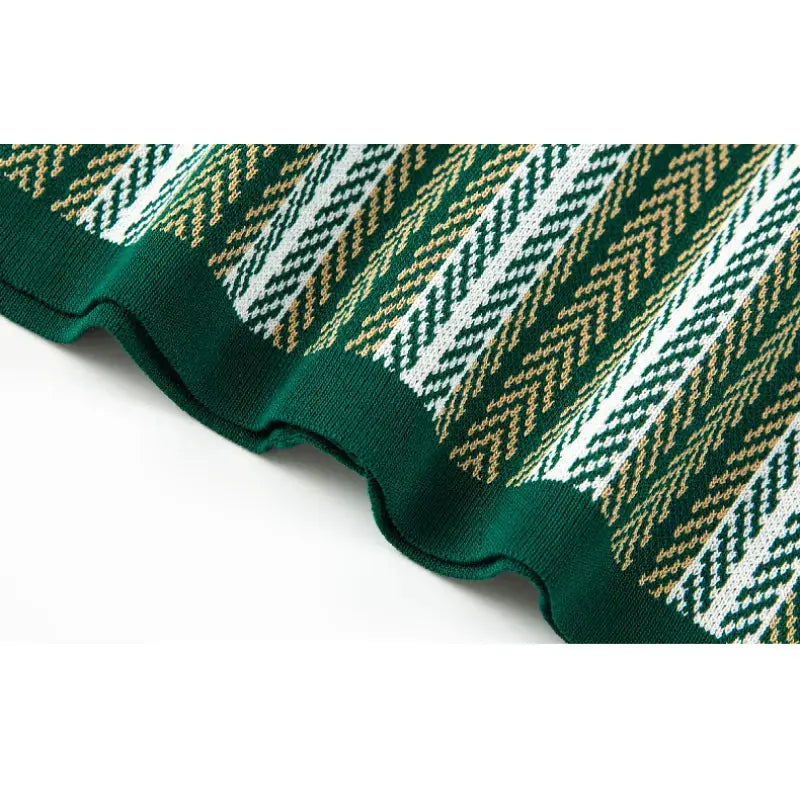 Bawełniane Polo z Kołnierzykiem Button‑Down i Wzorem Jodełki