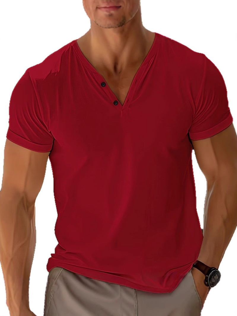 Męski T‑Shirt z Krótkim Rękawem i Dekoltem V