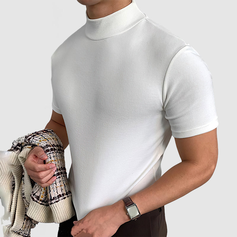 Męski T‑Shirt z Golfem ze Stretch Bawełny