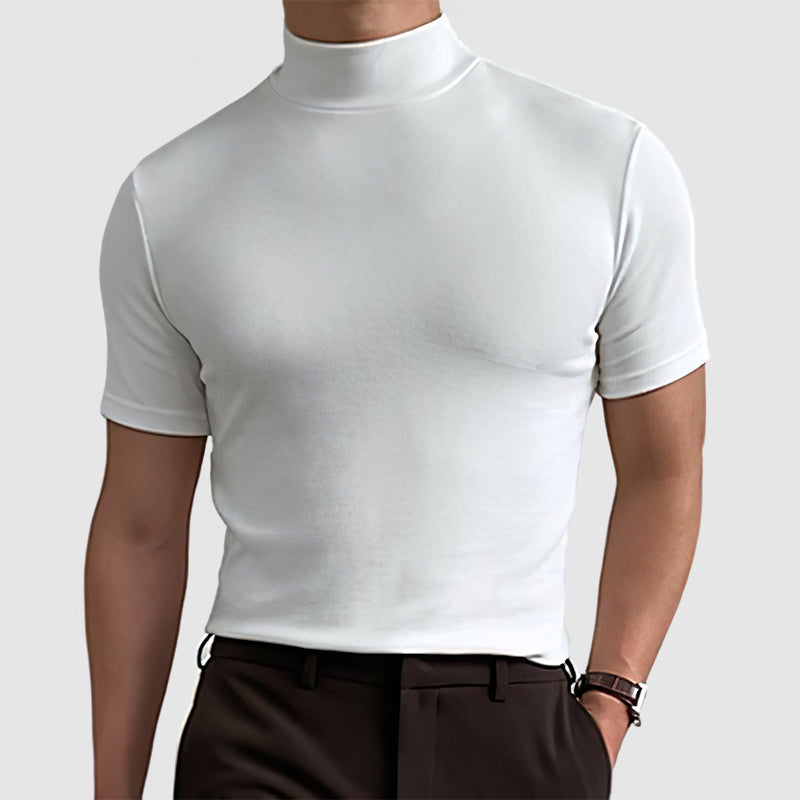 Męski T‑Shirt z Golfem ze Stretch Bawełny