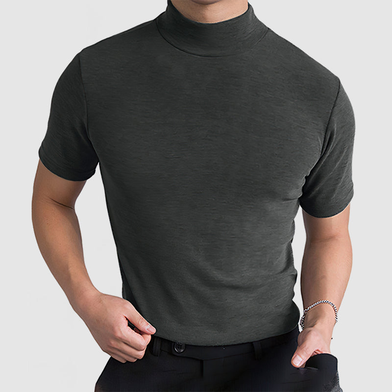 Męski T‑Shirt z Golfem ze Stretch Bawełny