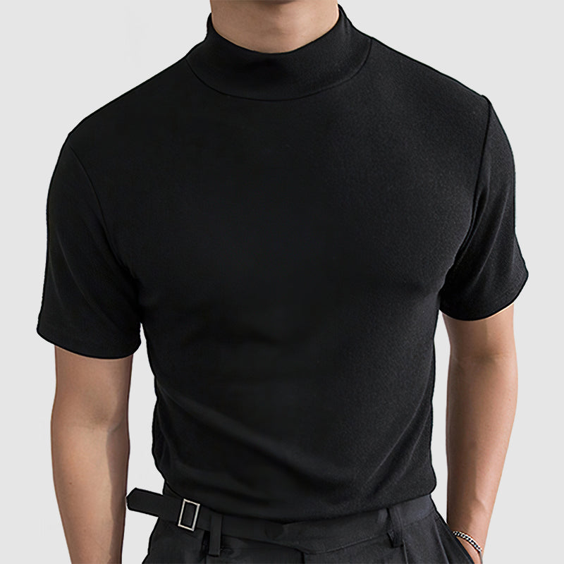 Męski T‑Shirt z Golfem ze Stretch Bawełny
