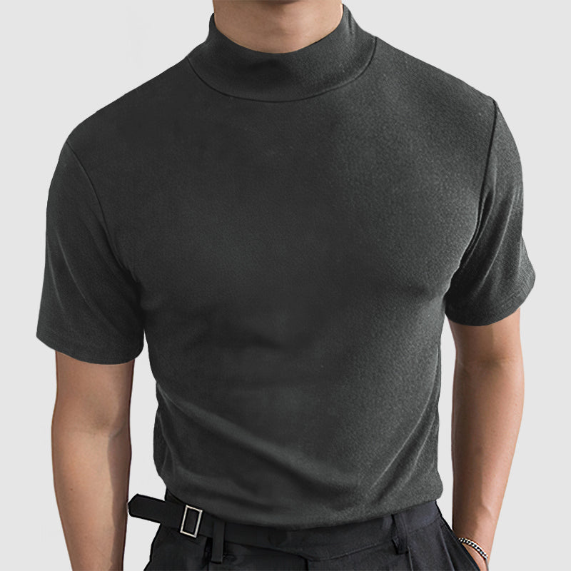 Męski T‑Shirt z Golfem ze Stretch Bawełny