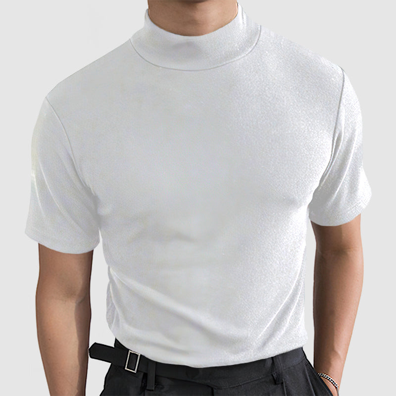 Męski T‑Shirt z Golfem ze Stretch Bawełny