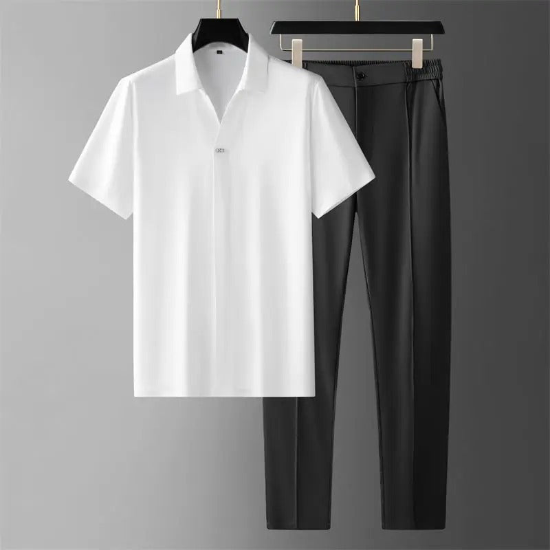 Men's Two-Piece Set with Modern, Elegant Line