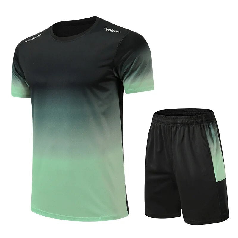Men's Sport Set Made of Breathable Fabric (T-Shirt + Shorts)