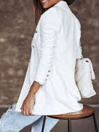 Women's Blazer with Double Button Closure and Long Sleeves