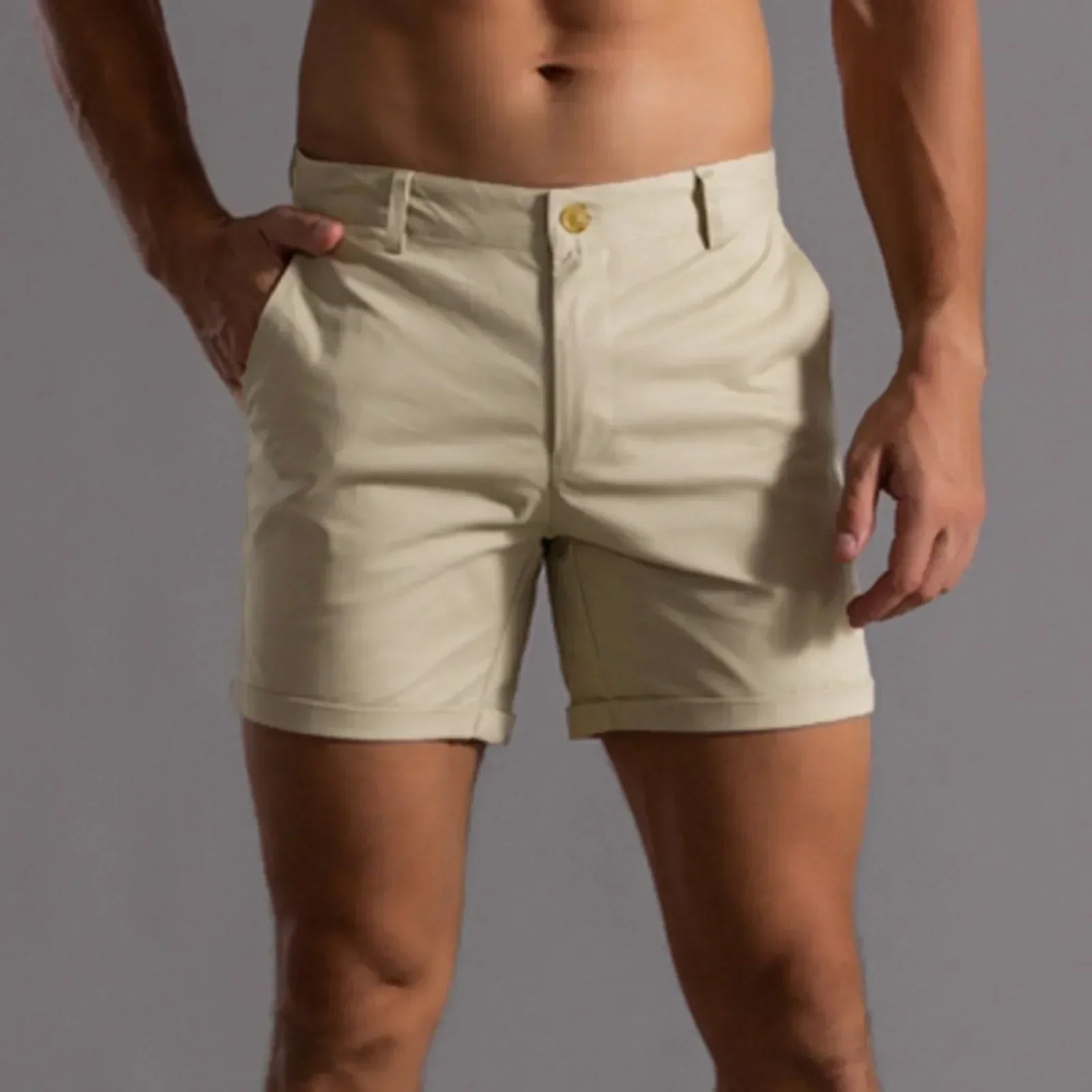 Męskie Eleganckie Szorty Chino o Komfortowym Kroju