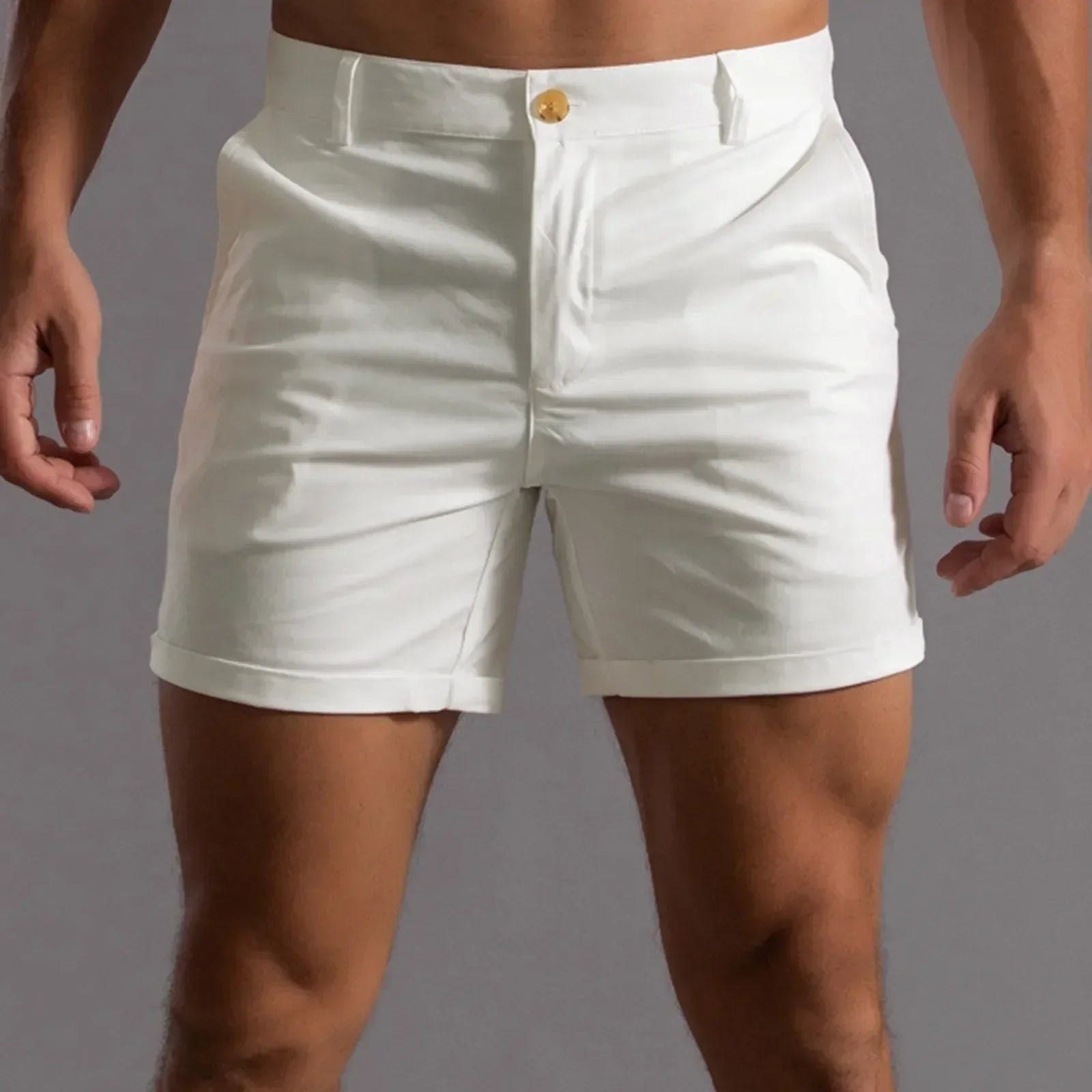 Męskie Eleganckie Szorty Chino o Komfortowym Kroju