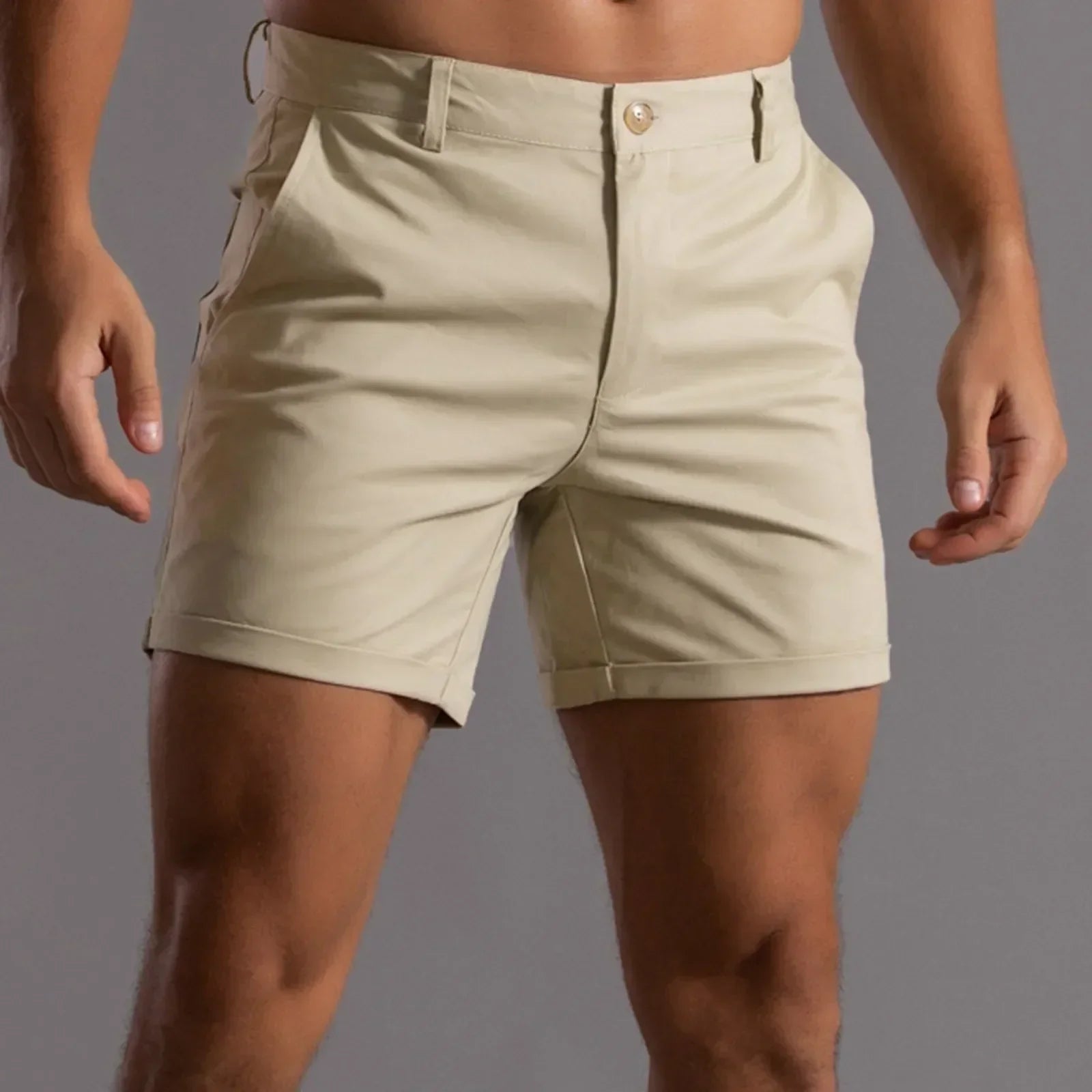 Męskie Eleganckie Szorty Chino o Komfortowym Kroju