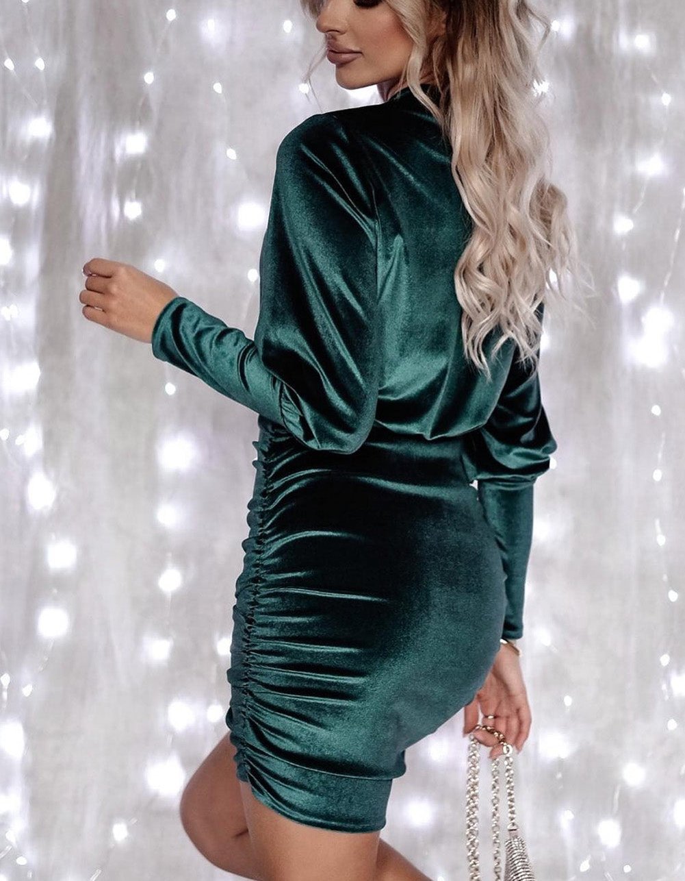 Elegantes Damen Samt-Minikleid mit tailliertem Schnitt