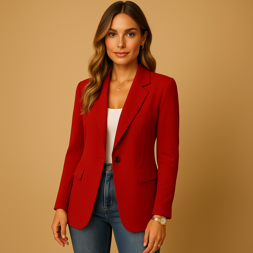 Damski Taliowany Blazer ze Stretchu o Uniwersalnym Kroju