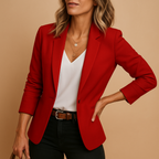 Damski Taliowany Blazer o Eleganckim i Ponadczasowym Kroju