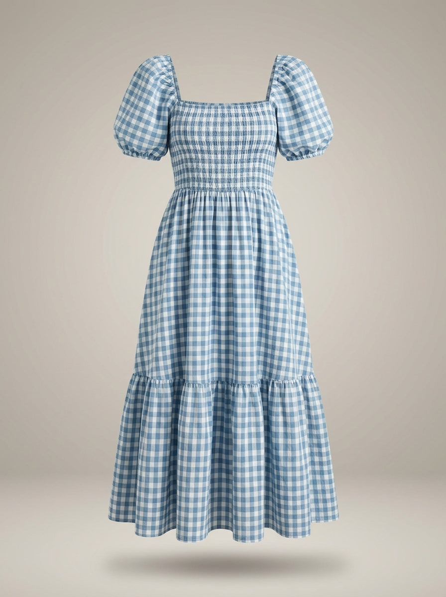 Women's Midi Dress with Ruffled Sleeves