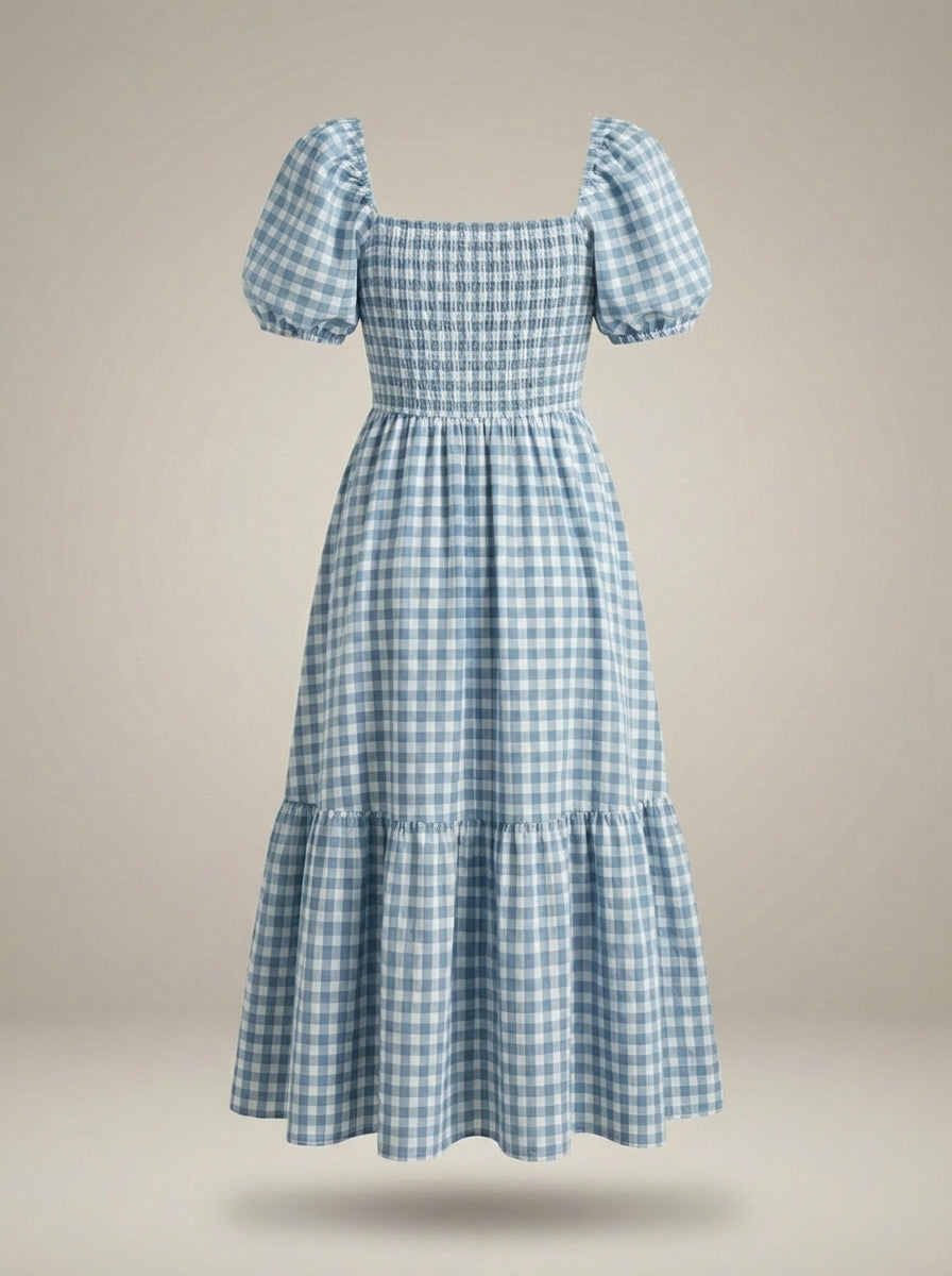 Women's Midi Dress with Ruffled Sleeves