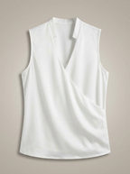 Women's Slim Fit Blouse with V-neck and Short Sleeves