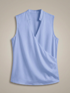 Women's Slim Fit Blouse with V-neck and Short Sleeves