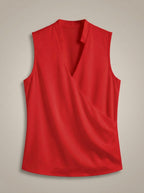 Women's Slim Fit Blouse with V-neck and Short Sleeves