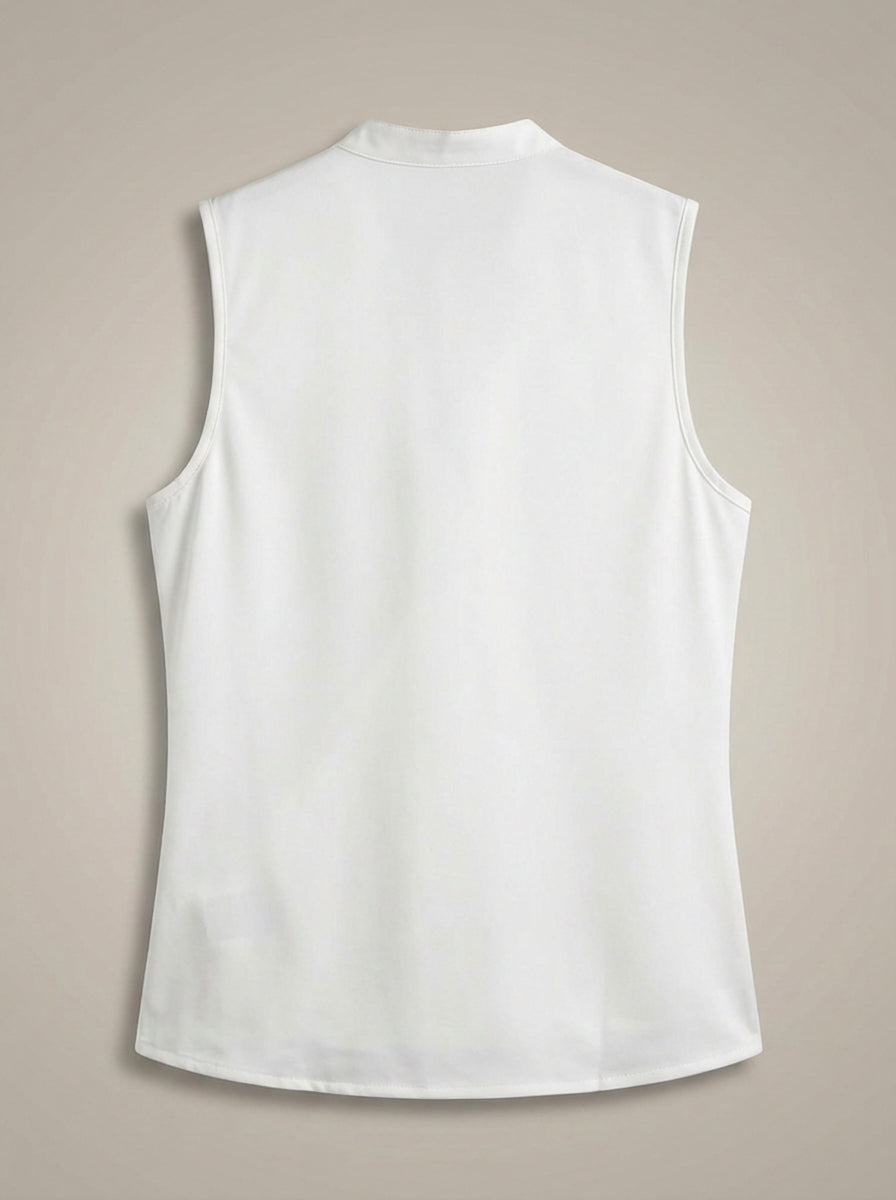 Women's Slim Fit Blouse with V-neck and Short Sleeves