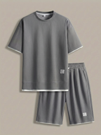 Herren Slim Fit Set mit T-Shirt und Shorts