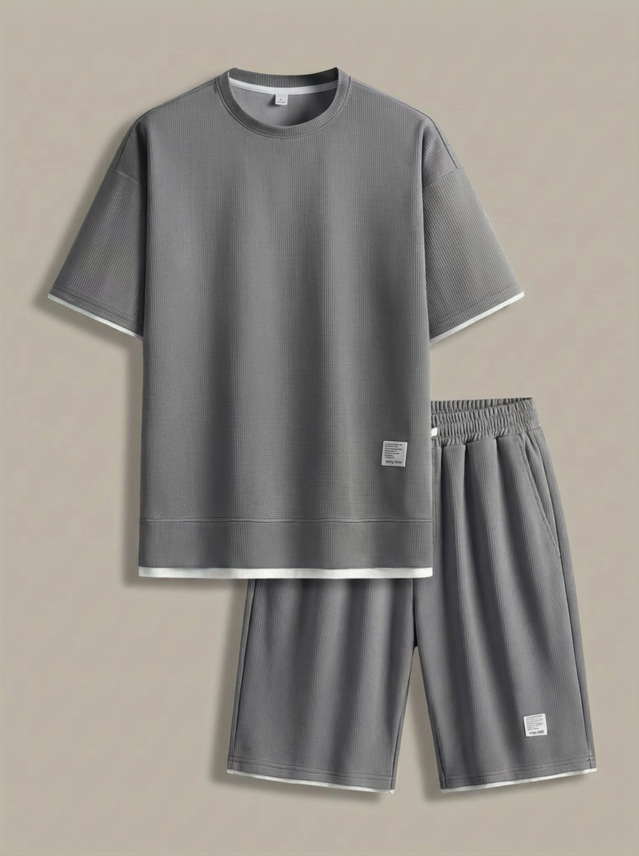 Men's Slim Fit Set with T-shirt and Shorts