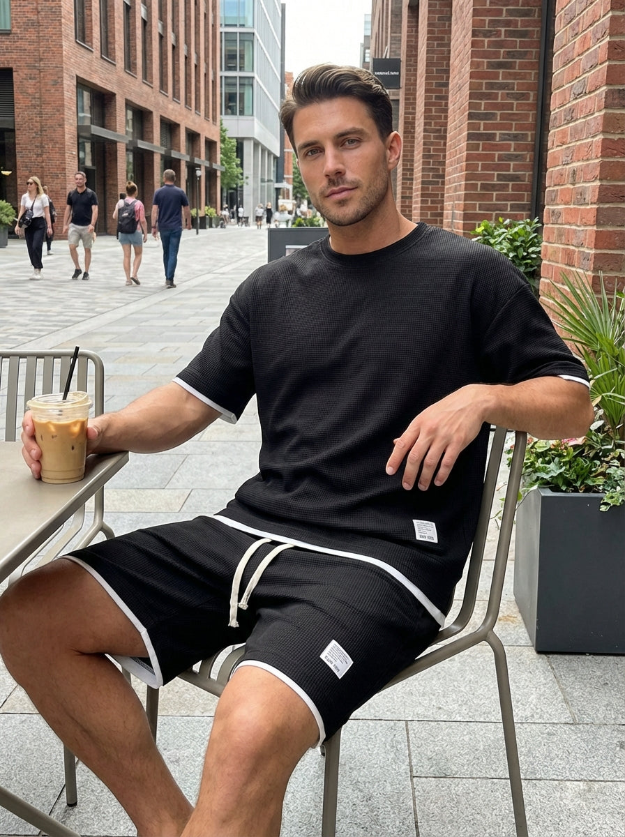 Men's Slim Fit Set with T-shirt and Shorts