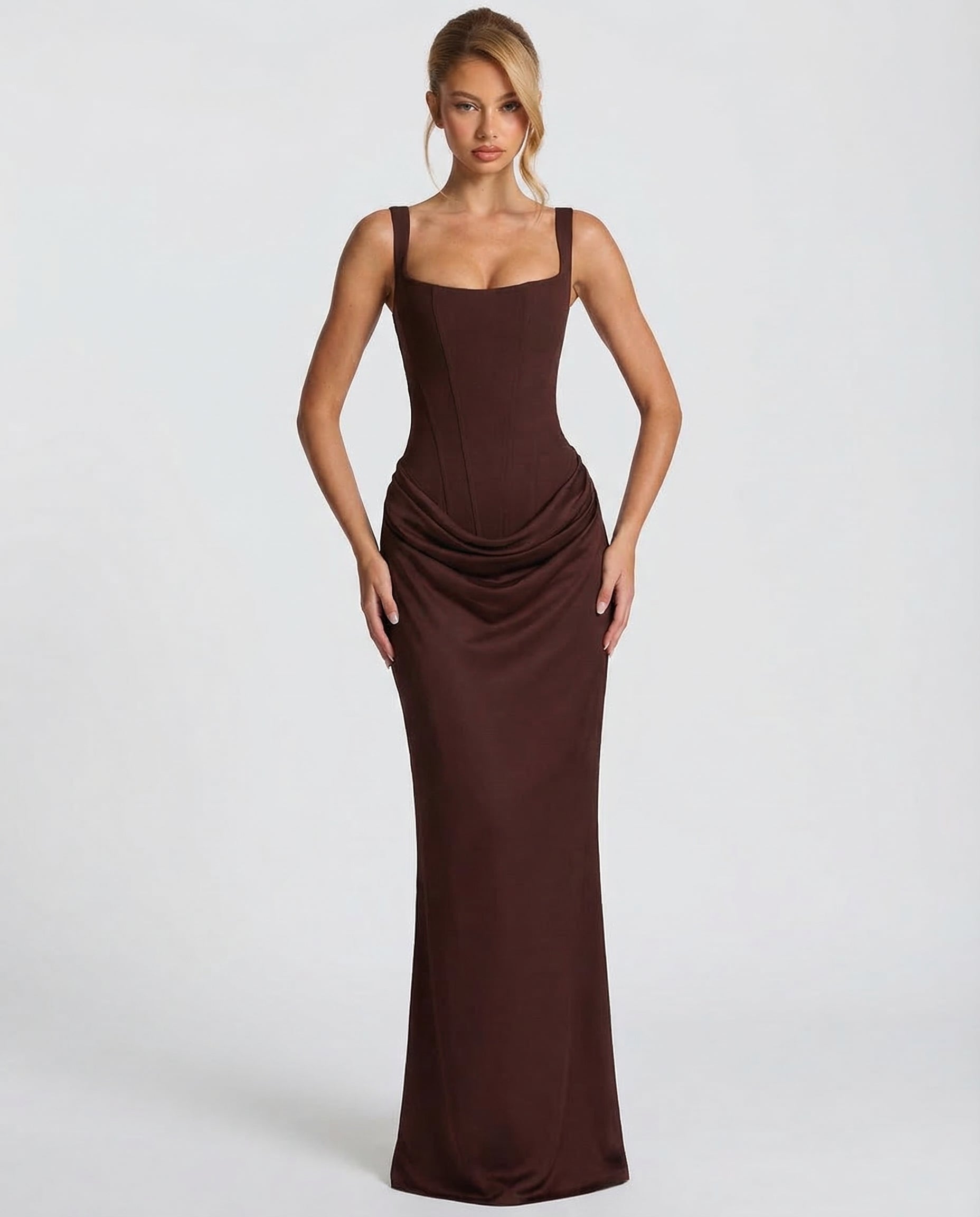 Damska Sukienka Maxi o Sylwetce Klepsydry