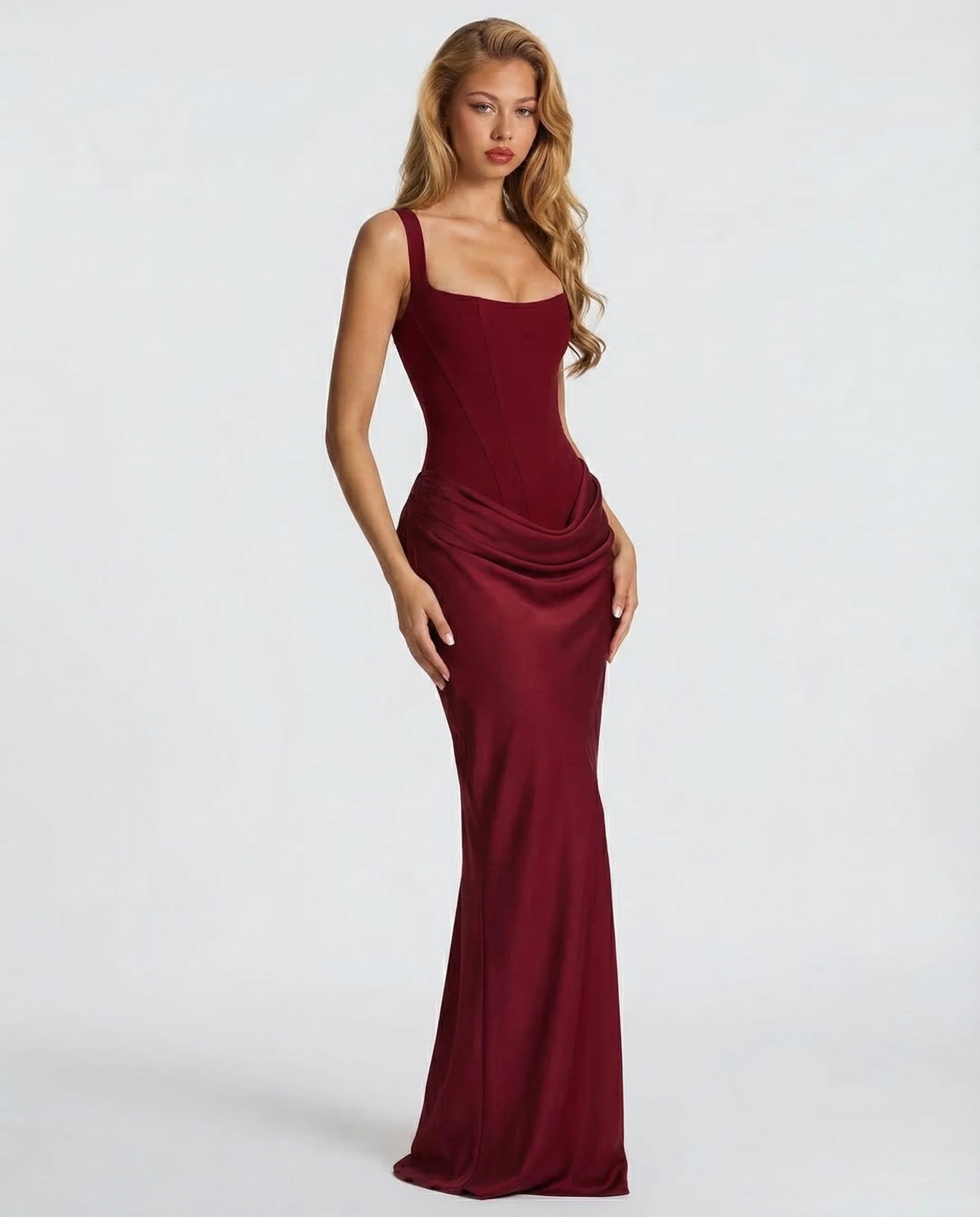 Damen Maxikleid mit Sanduhr-Silhouette