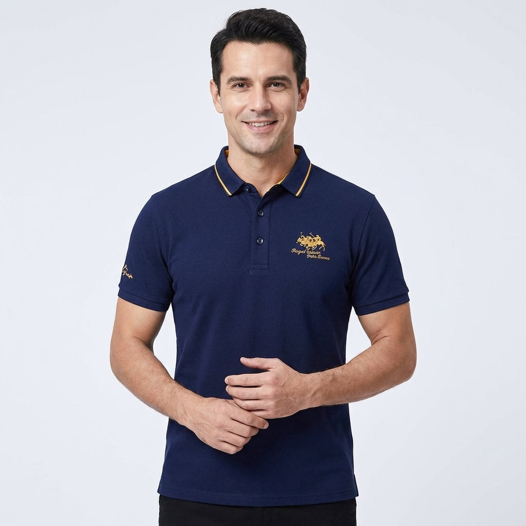 Męski Polo Shirt o Luksusowym Wykończeniu i Eleganckiej Linii