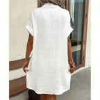 Damen Sommerkleid mit Kragen und lockerem Schnitt