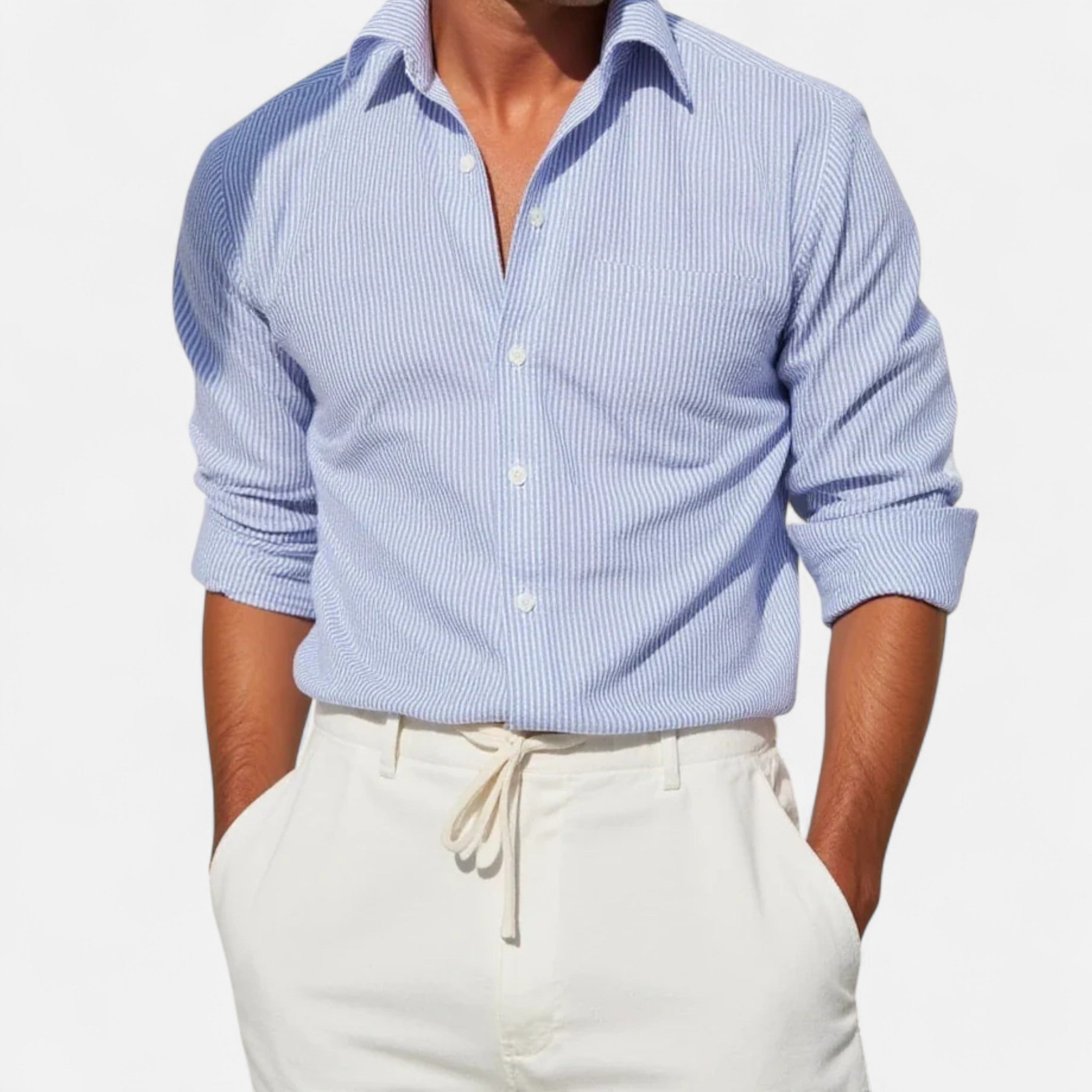 Męska Koszula Biznesowa Slim Fit z Elastycznej Tkaniny i Gładką, Elegancką Linią