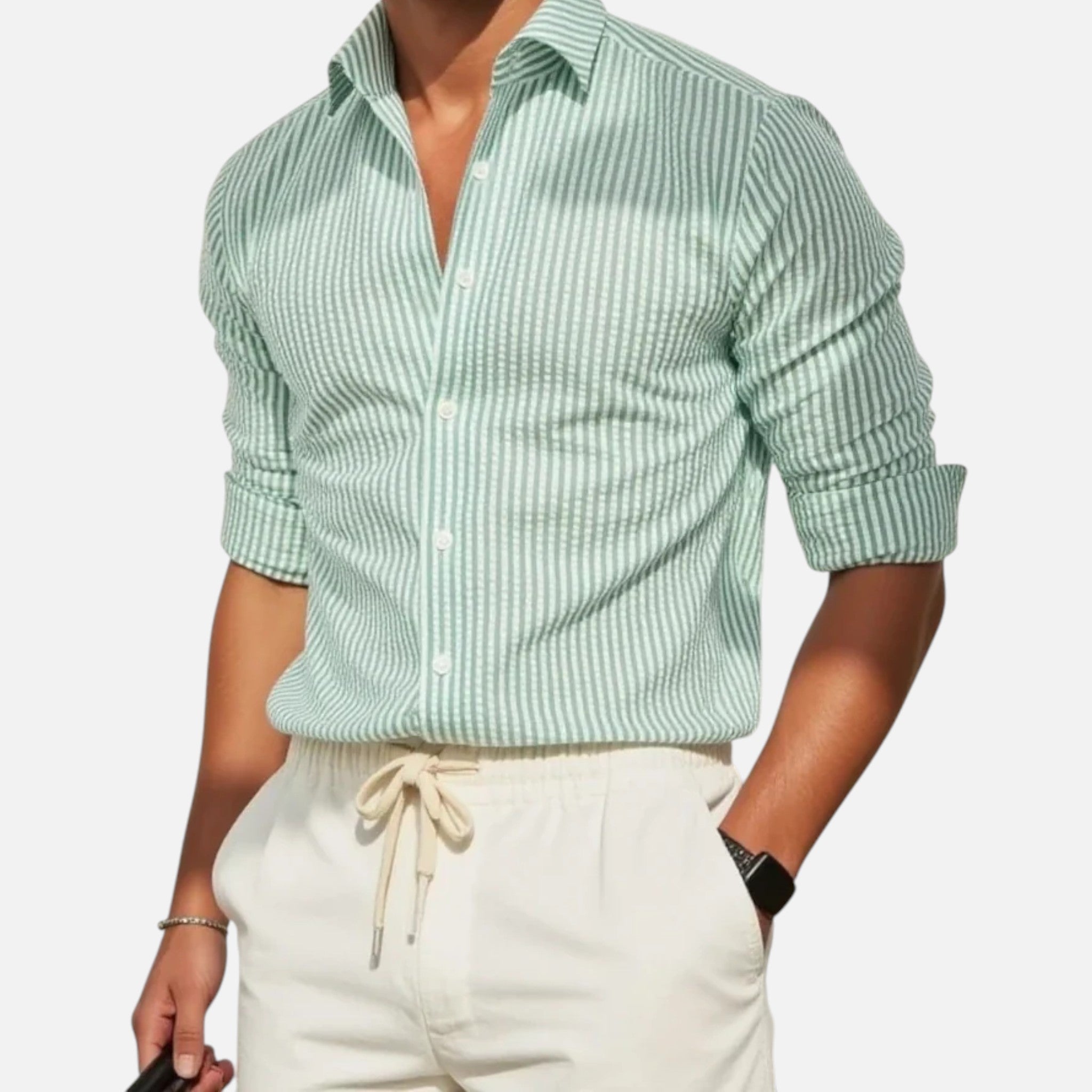 Męska Koszula Biznesowa Slim Fit z Elastycznej Tkaniny i Gładką, Elegancką Linią