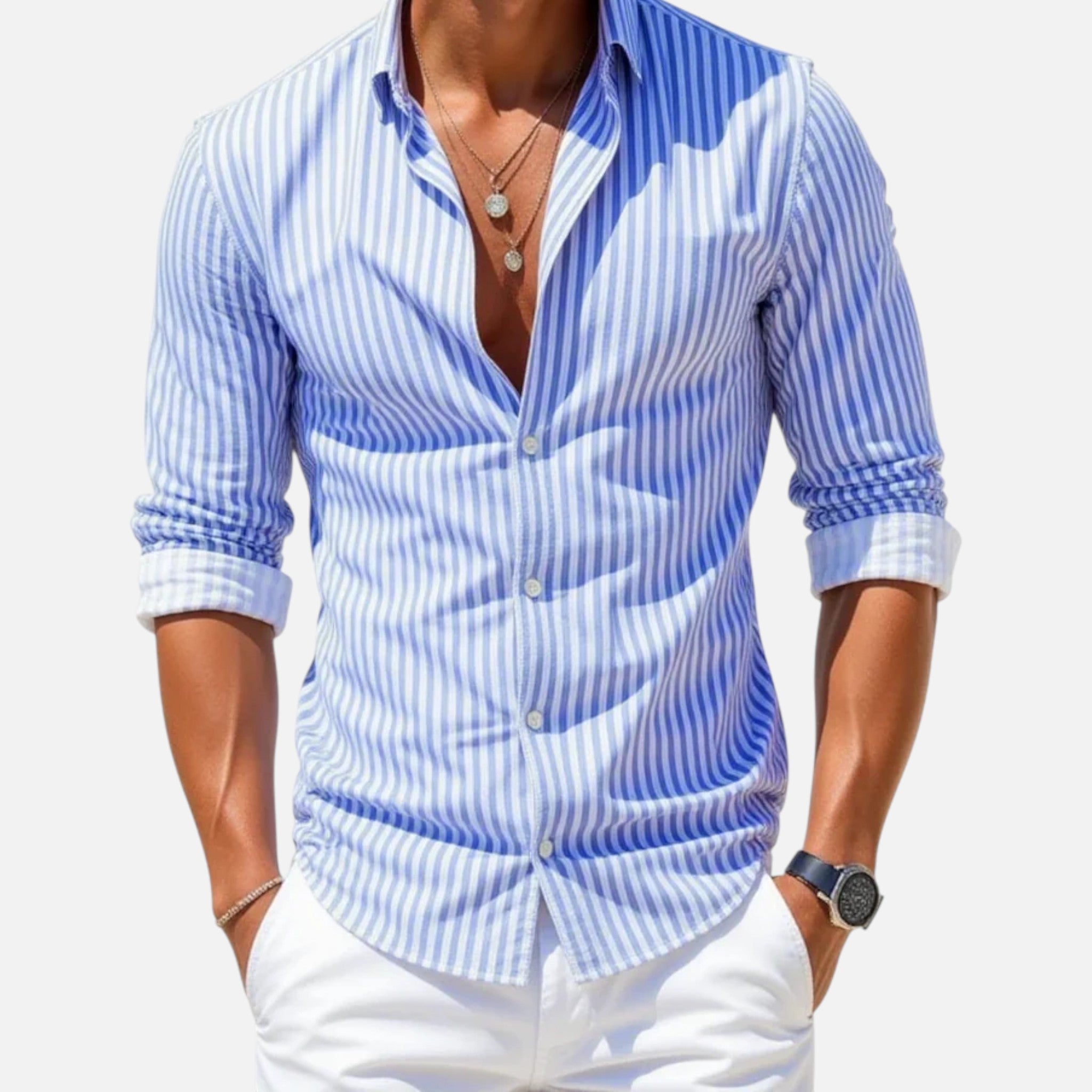 Męska Koszula Biznesowa Slim Fit z Elastycznej Tkaniny i Gładką, Elegancką Linią