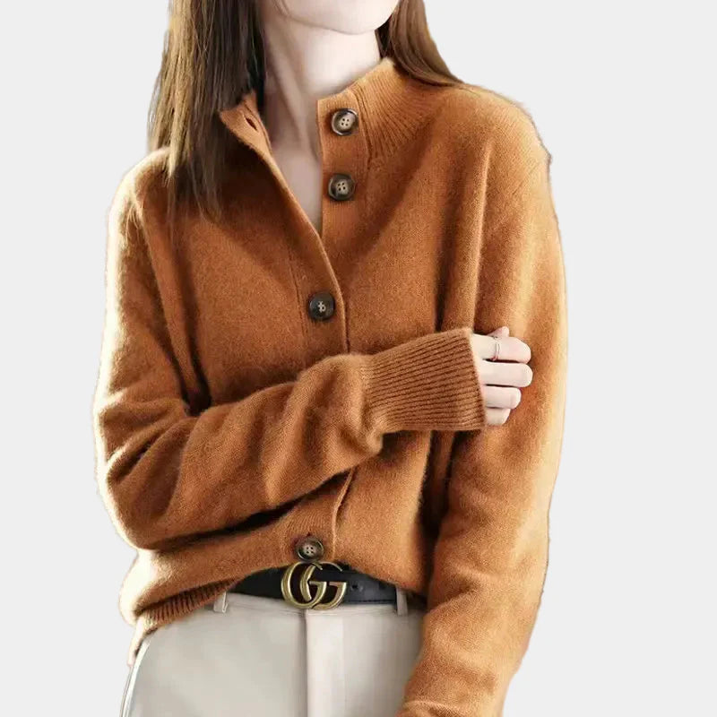 Damski Elegancki Kardigan z Guzikami