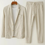 Men's Linen Lounge Suit with a Light, Unstructured Silhouette