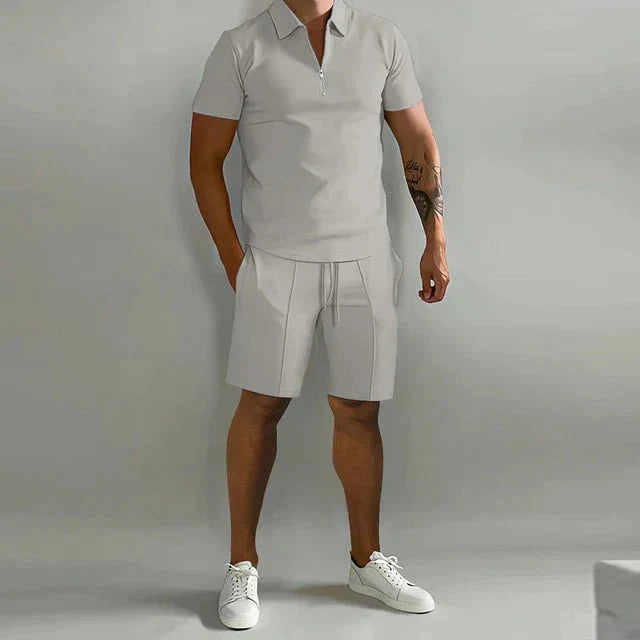 Men's Summer Polo and Shorts Set with Elegant Cut