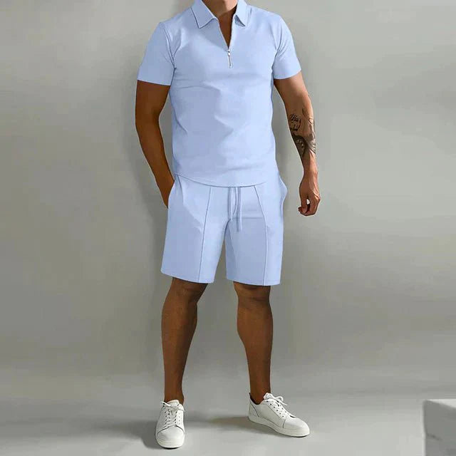 Men's Summer Polo and Shorts Set with Elegant Cut