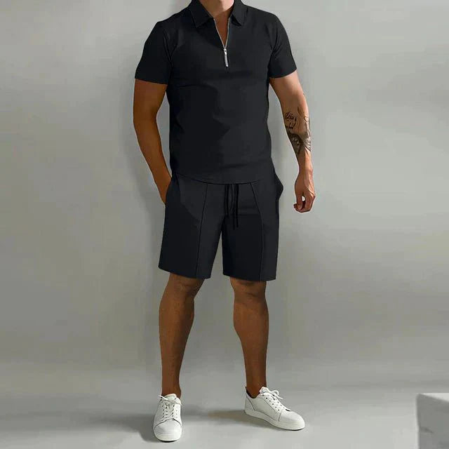 Men's Summer Polo and Shorts Set with Elegant Cut