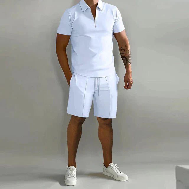 Men's Summer Polo and Shorts Set with Elegant Cut