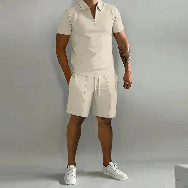 Men's Summer Polo and Shorts Set with Elegant Cut