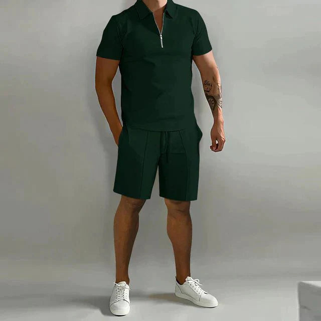 Men's Summer Polo and Shorts Set with Elegant Cut