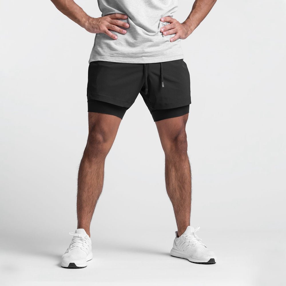 Męskie Slim Fit Szorty Sportowe z Elastyczną Talią