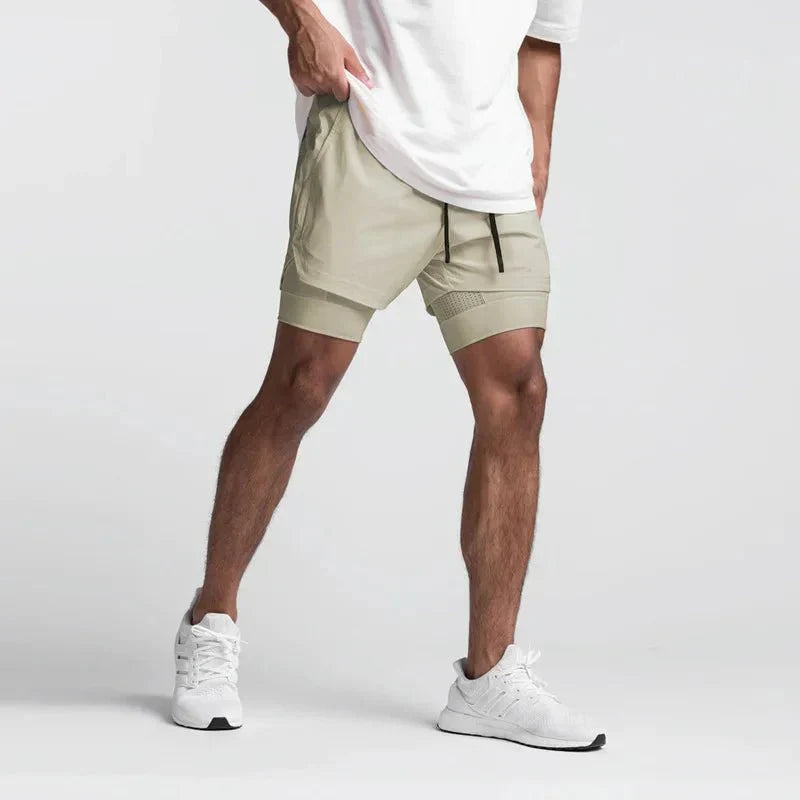 Męskie Slim Fit Szorty Sportowe z Elastyczną Talią
