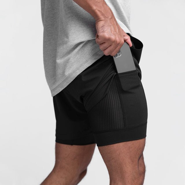 Męskie Slim Fit Szorty Sportowe z Elastyczną Talią