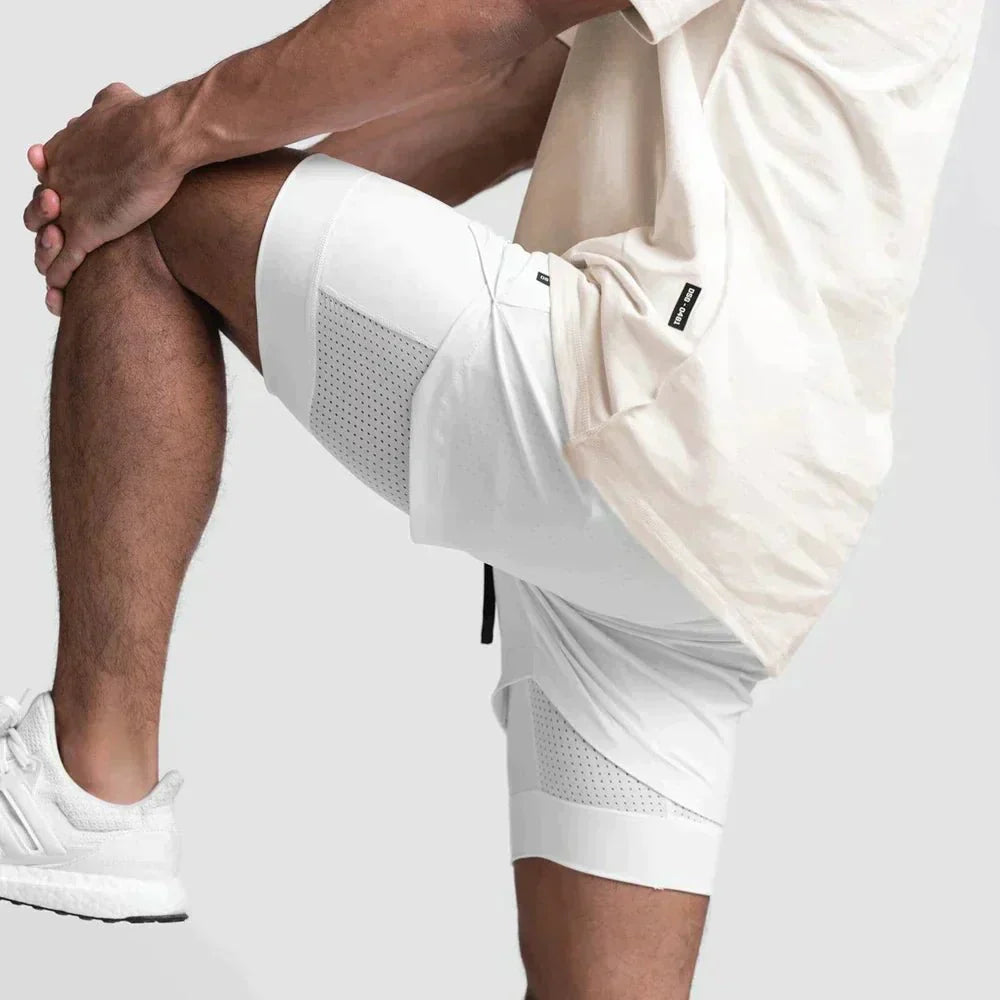 Męskie Slim Fit Szorty Sportowe z Elastyczną Talią