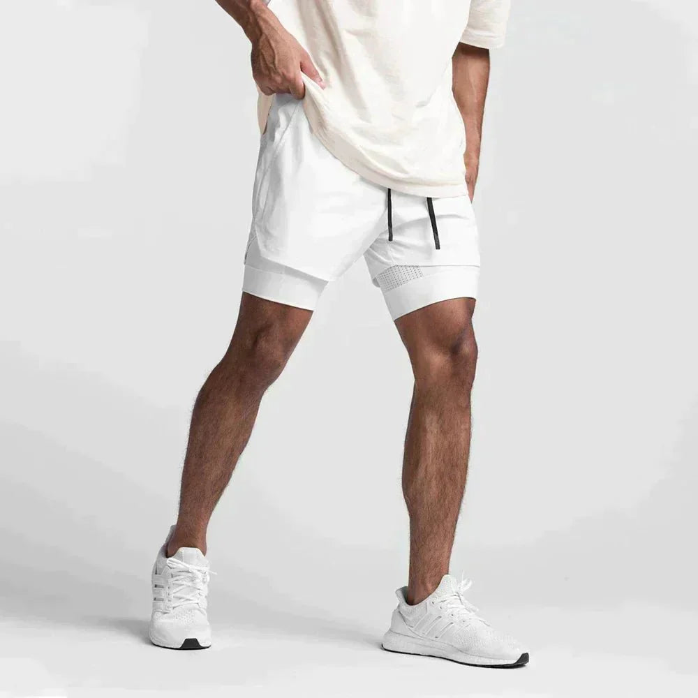 Męskie Slim Fit Szorty Sportowe z Elastyczną Talią