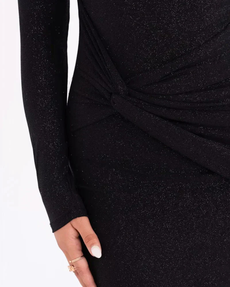 Damska Połyskująca Suknia Maxi o Eleganckiej, Wieczorowej Linii