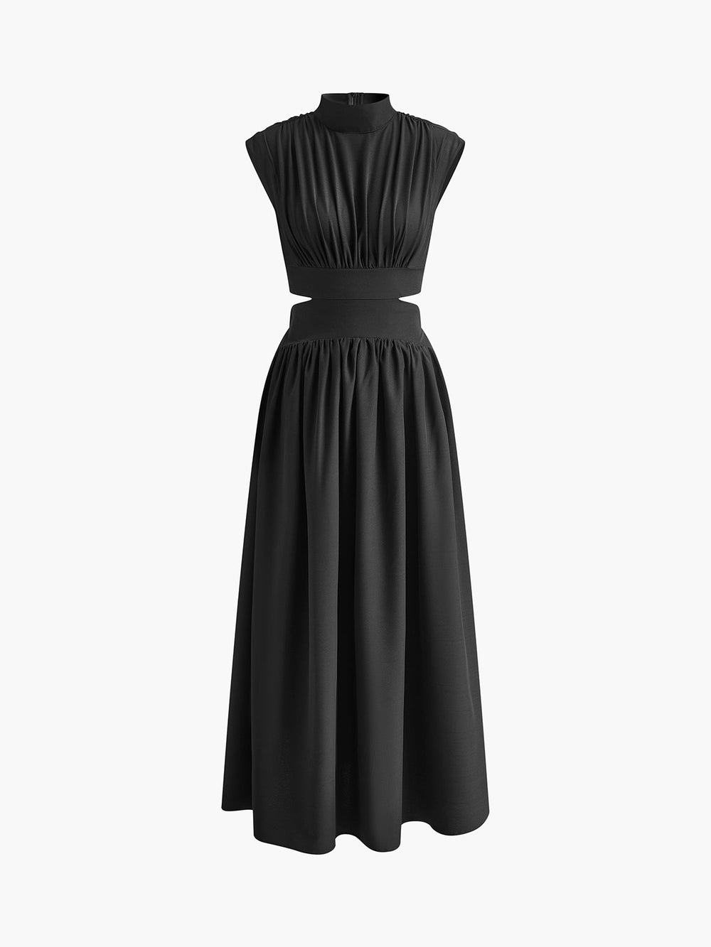 Elegantes Damen-Maxikleid mit Stehkragen-Ausschnitt