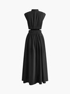 Elegantes Damen-Maxikleid mit Stehkragen-Ausschnitt