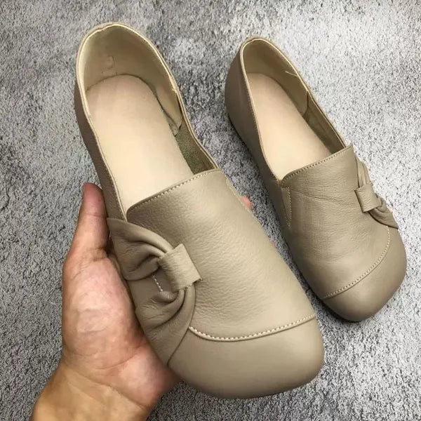 Damen flache Mokassins mit weichem Schaft und elastischer, rutschfester Sohle